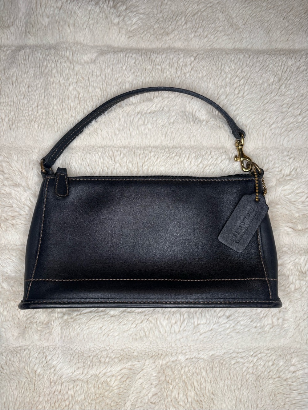 Vintage Coach Bleecker Demi Baguette Bag Black Leather 9311 Y2K Made In USA